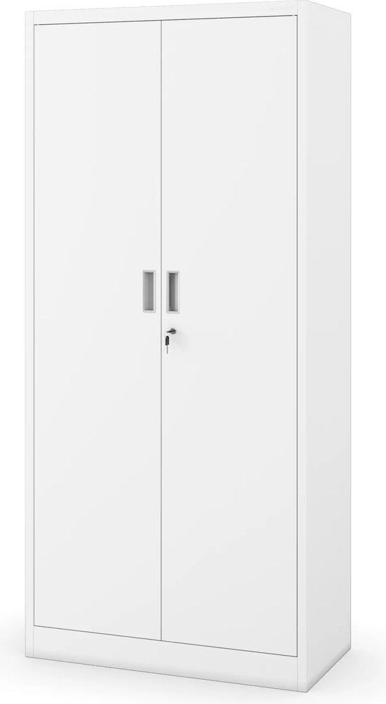 Kovová kancelárska skriňa so 4 policami, biela, 1750x800x400 mm: JAN Compact