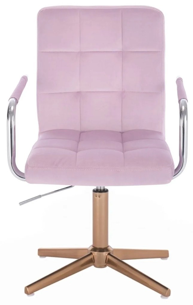 LuxuryForm DESIGN Stolička VERONA VELUR na zlatom kríži - levanduľa