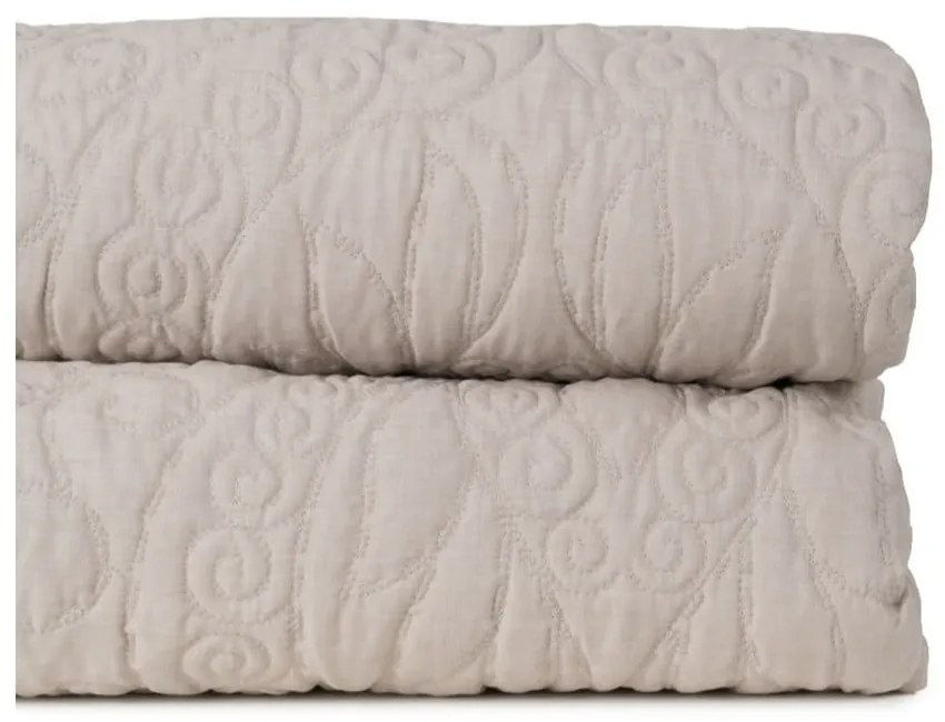 Béžový prešívaný pléd 180x260 cm – Ixia