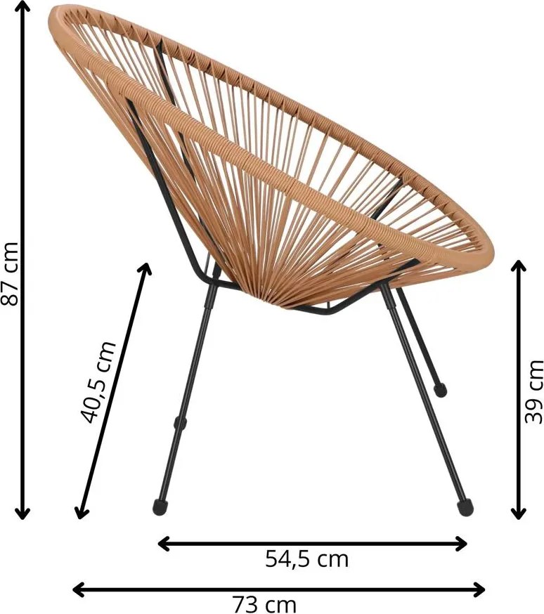 Záhradné kreslo oválne, výška 87 cm, odtiene béžovej a hnedej Springos - GF0084