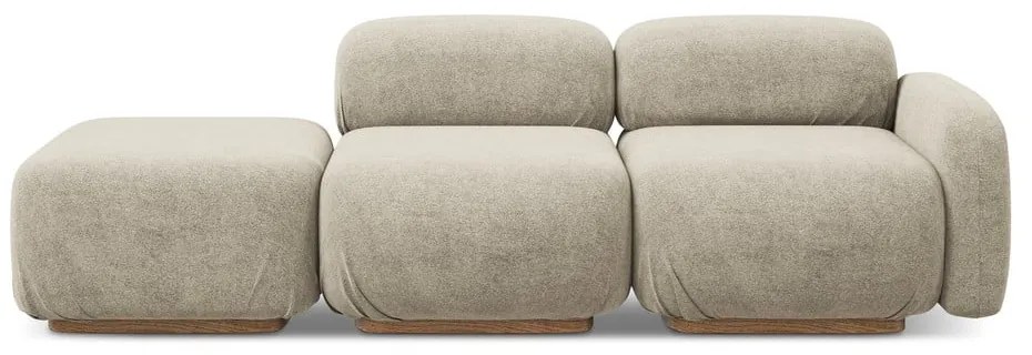 Béžová leňoška z textílie buklé (ľavý roh) Ailani – Makamii