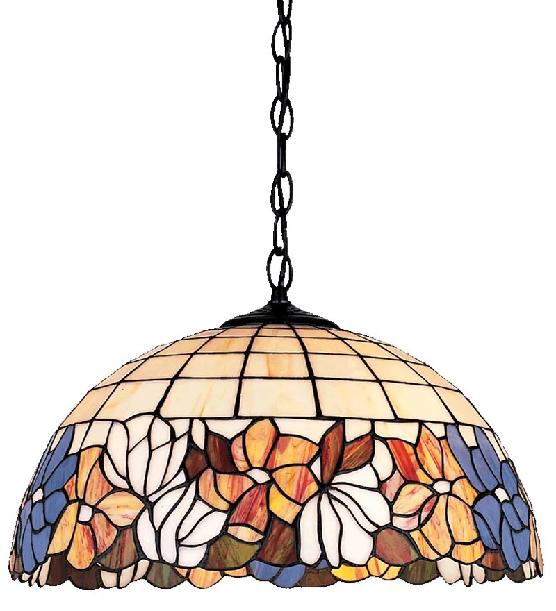 Kvietky vitráž luster do obývačky Prezent 103 vzor 9