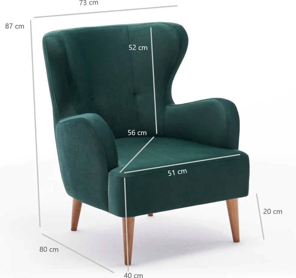 Křeslo Karina samet zelené