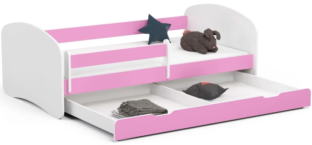 Detská posteľ SMILE 180x90 biela/ružová