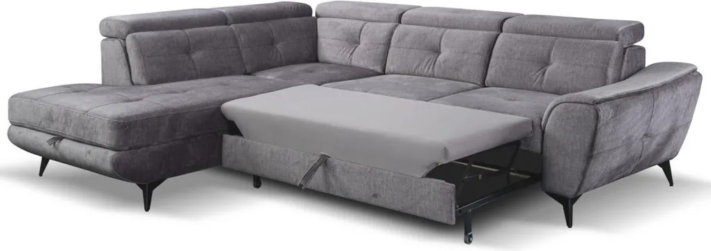 Rohová sedacia súprava Sergio, dymovo šedá látka, ľavý roh
