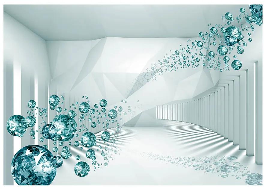 Artgeist Fototapeta - Diamond Corridor (Turquoise) Veľkosť: 100x70, Verzia: Premium
