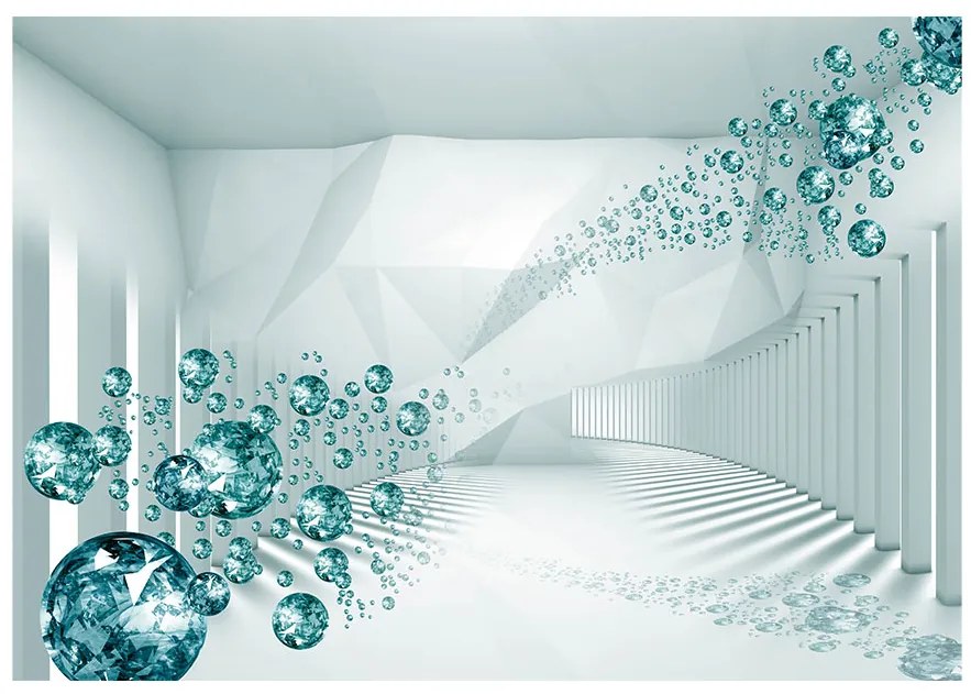 Artgeist Fototapeta - Diamond Corridor (Turquoise) Veľkosť: 150x105, Verzia: Premium