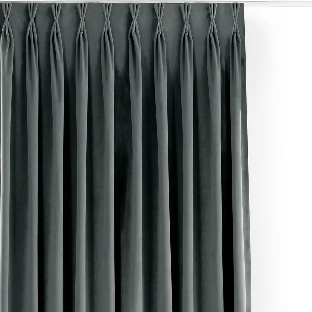 Tmavosivý zamatový dimout záves 265x300 cm Velto – Filumi