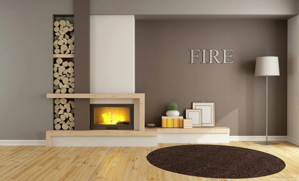 Ayyildiz, Kusový koberec Life Shaggy 1500 brown kruh, 160x160 (priemer) kruh, hnedá, obývacia izba