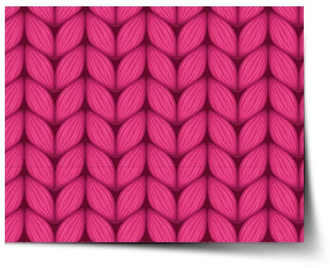 Sablio Plagát Pletenie vo fuksiovej farbe - 60x40 cm