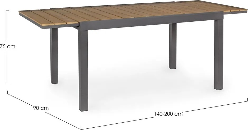 Hliníkový záhradný jedálenský stôl 90x140 cm Elias – Bizzotto