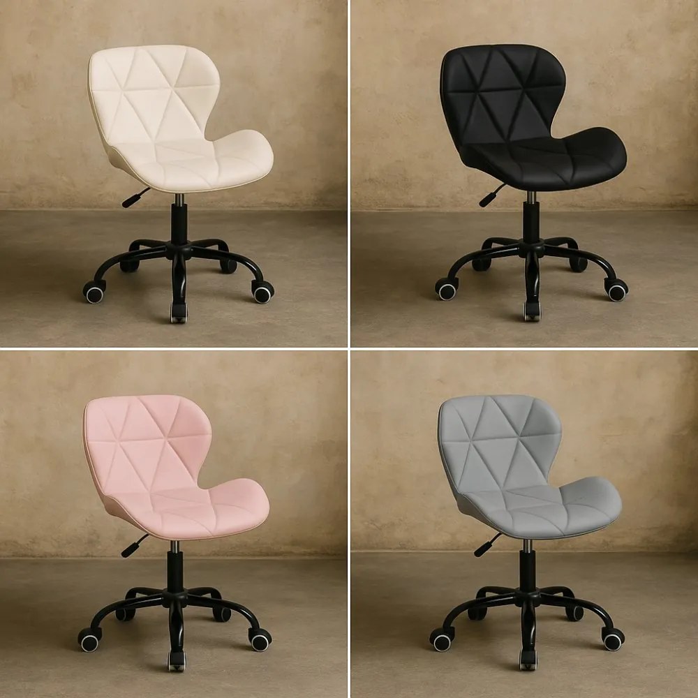 Ergonomické kancelárske otočné kreslo – ekokoža ružová