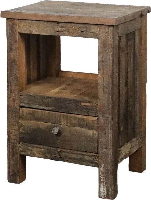Hnedý drevený konzolový stôl regál Grimaud Unit - 120*40*80 cm