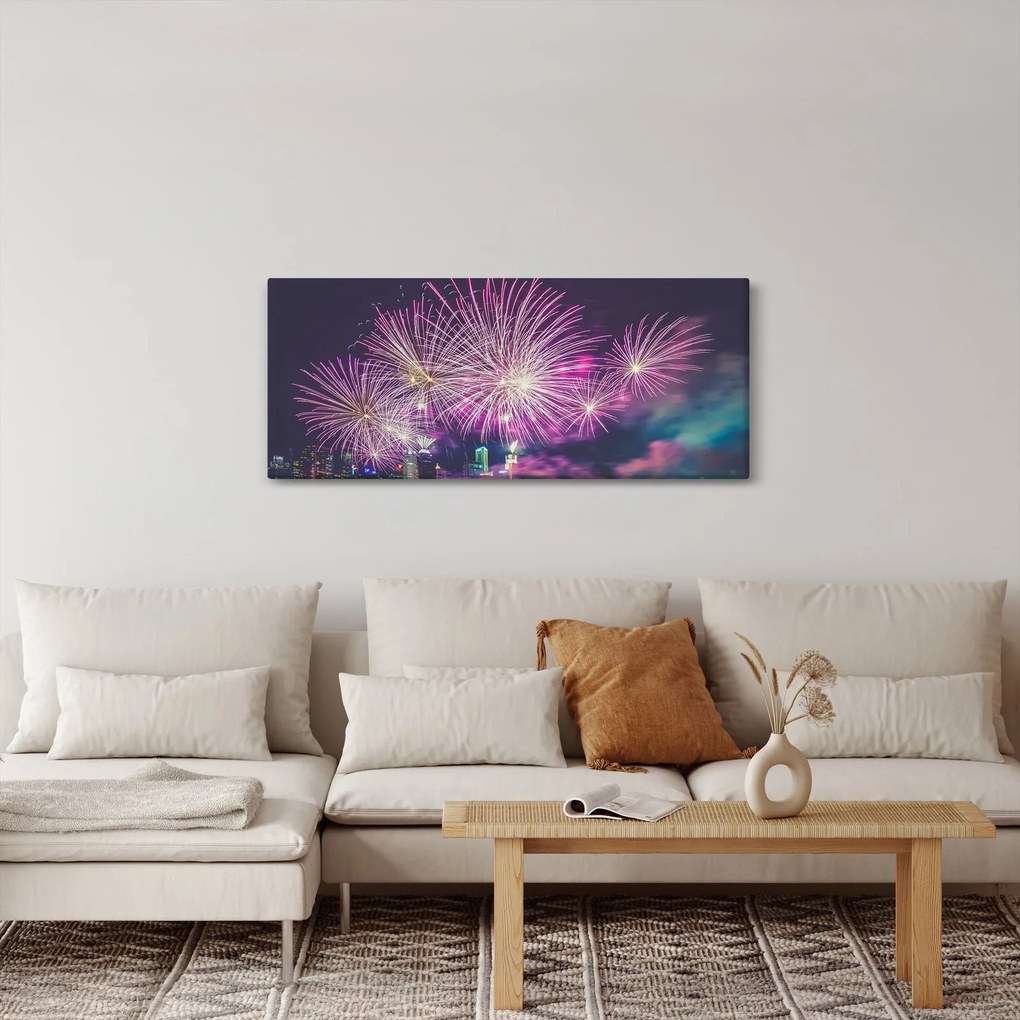 Obraz ohňostroja (120x50 cm)