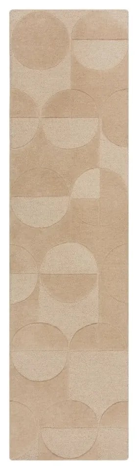 Béžový vlnený koberec behúň 60x230 cm Gigi – Flair Rugs