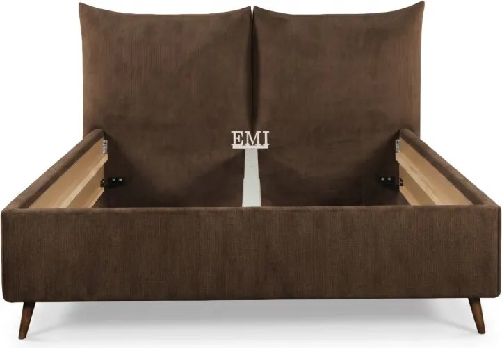 Posteľ čalúnená PAULA + lamelový rošt + matrac EMI
