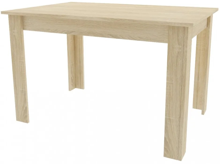 Jedálenský set 1 + 4, stôl UMEKO 120x80 cm dub sonoma + ružová zamatová stolička KARA