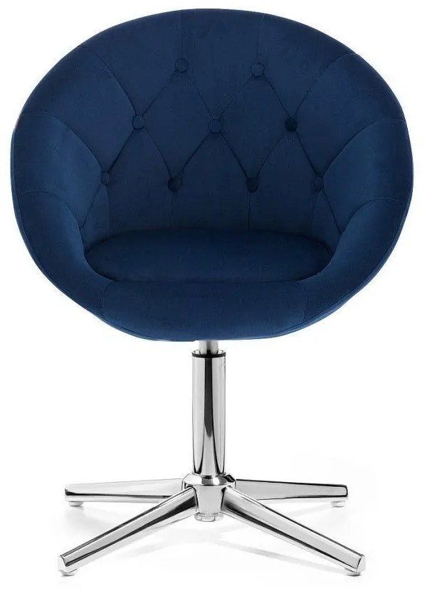 LuxuryForm DESIGN Kreslo VERA VELUR na striebornom kríži - modré