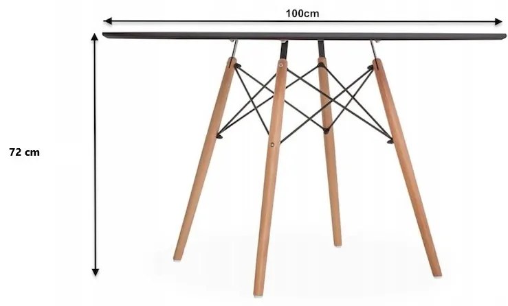 Bestent Jedálenský stôl 100cm Anello Black