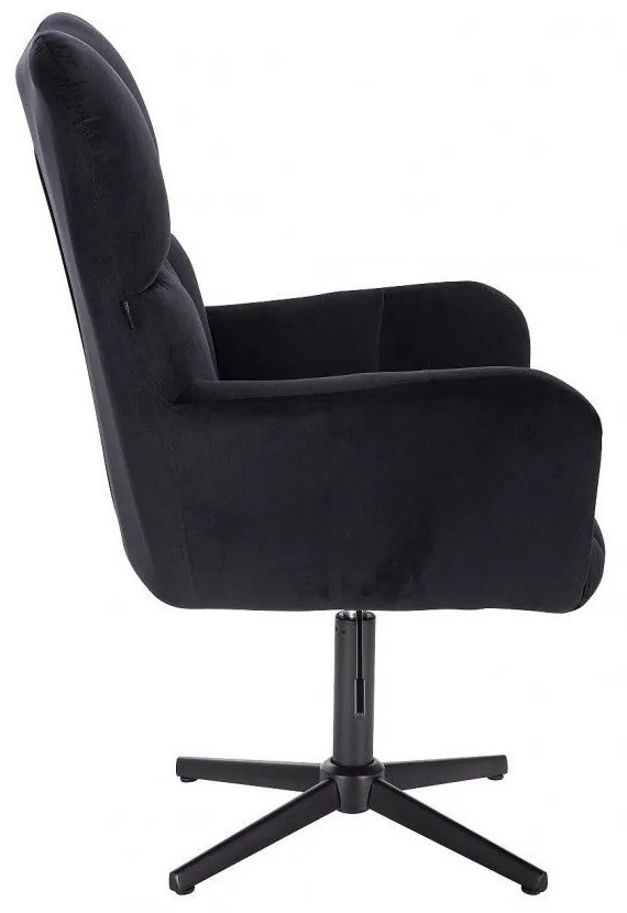 LuxuryForm DESIGN Otočné kreslo AURORA VELUR na čiernom kríži - čierne