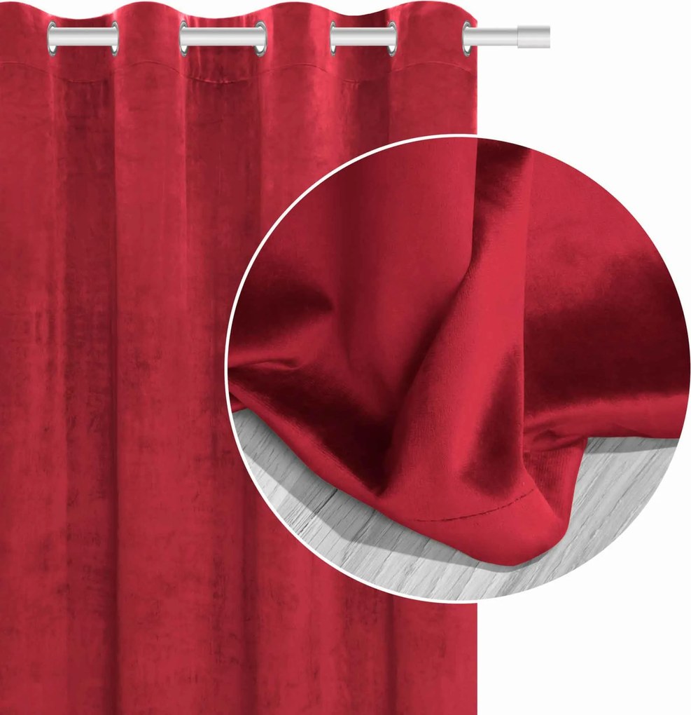 Velúrový záves SOFT VELVET červený 140x250 cm