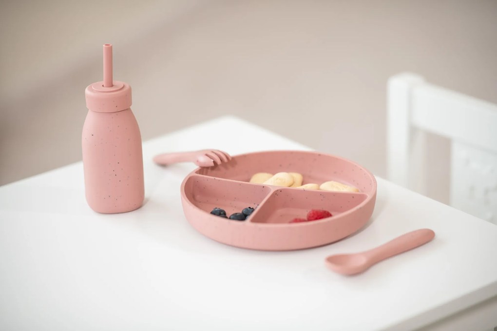 Tanier delený s prísavkou Platinum Silicone Blush
