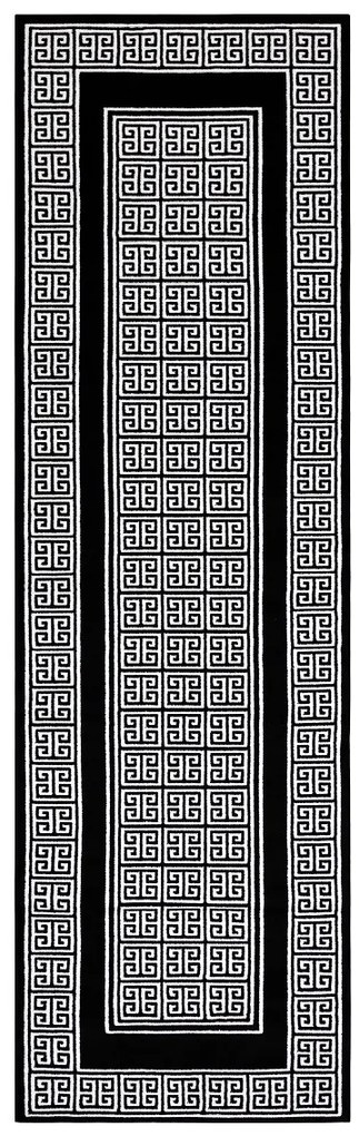Dywany Łuszczów Behúň Gloss 6776 85 greek black/ivory - 70x200 cm