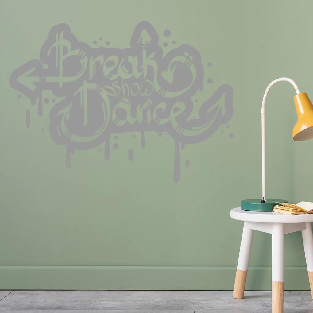 Veselá Stena Samolepka na stenu na stenu Break Dance Farba: čierna
