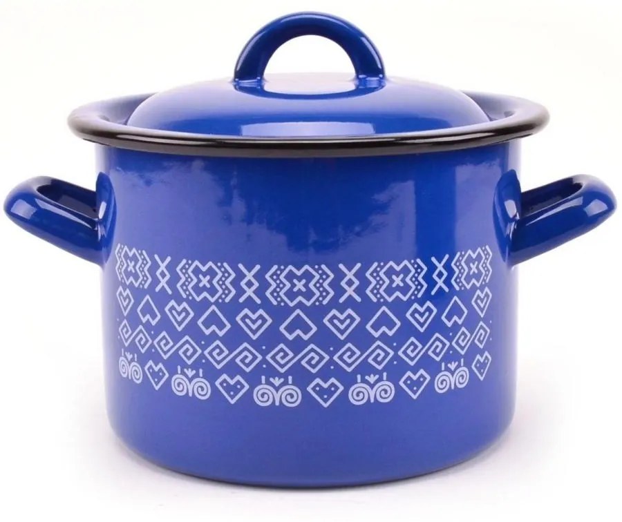 Hrniec smalt + pokr. 30cm/17,5L dekor Čičmany KLC