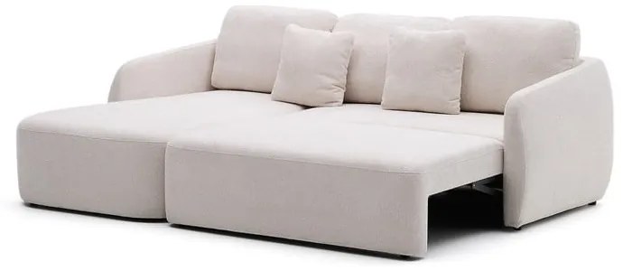 Krémová ženilková rozkladacia rohová pohovka (ľavý roh/s leňoškou) Laira – Kave Home