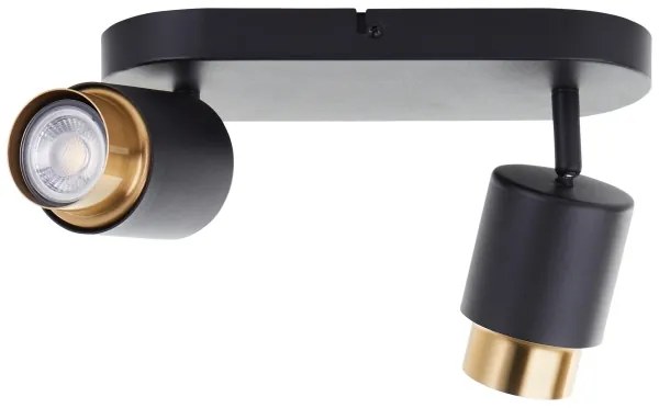 Brilliant - LED bodové svietidlo COVELO 2xGU10/5W/230V čierna/zlatá