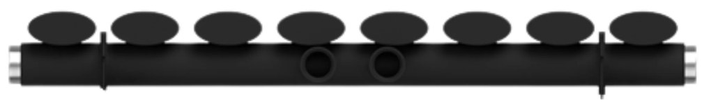 Invena Mono, vykurovacie teleso 1800x480mm, 757W, 1x8 rebier, čierna matná, INV-UG-10-C18-A