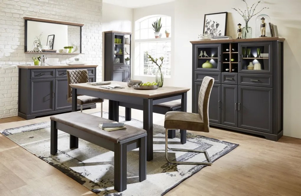 Komoda so zásuvkami Jasmin, grafit/dub