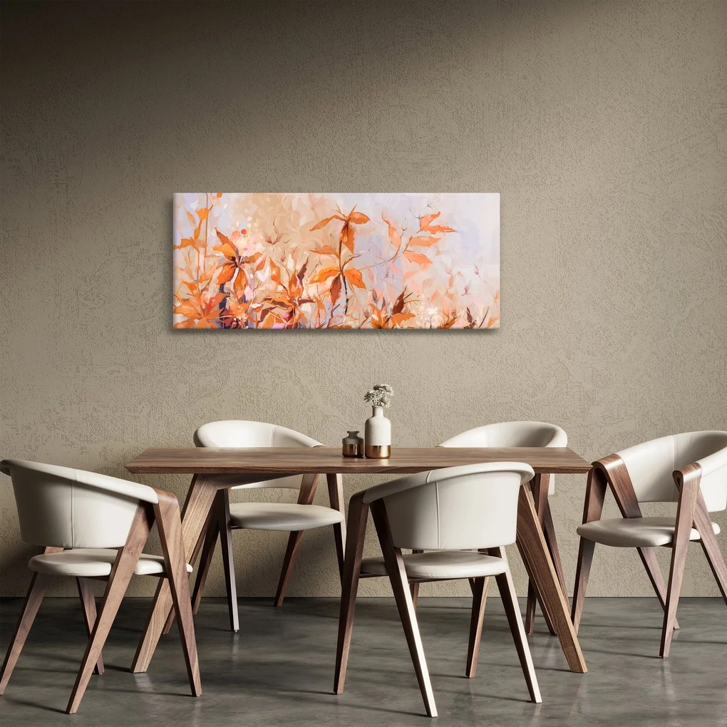 Obraz - Maľované kvety (120x50 cm)