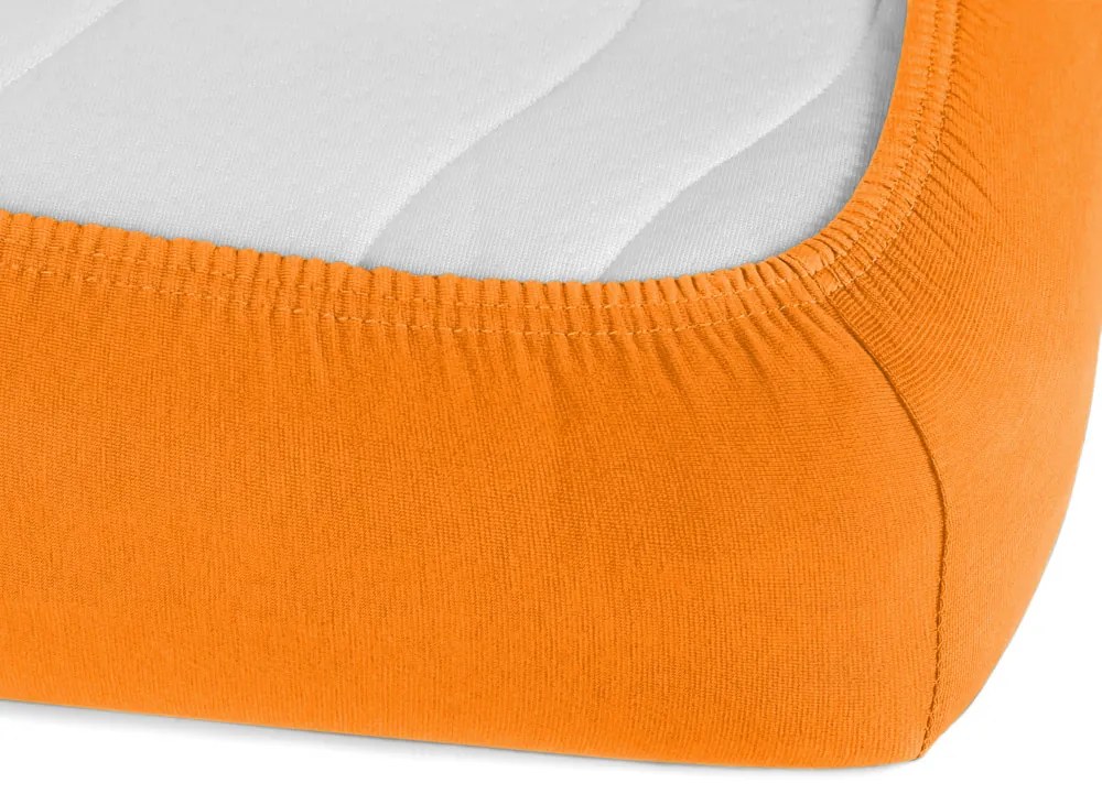 Jersey napínacie prestieradlo na vysoký matrac JR-006 Oranžové 80 x 200 - výška 30 cm