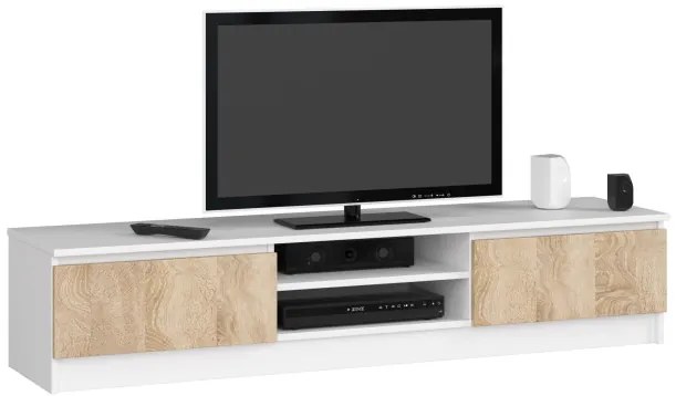 Stolík pod TV RTV K 160 CLP biely / sonoma