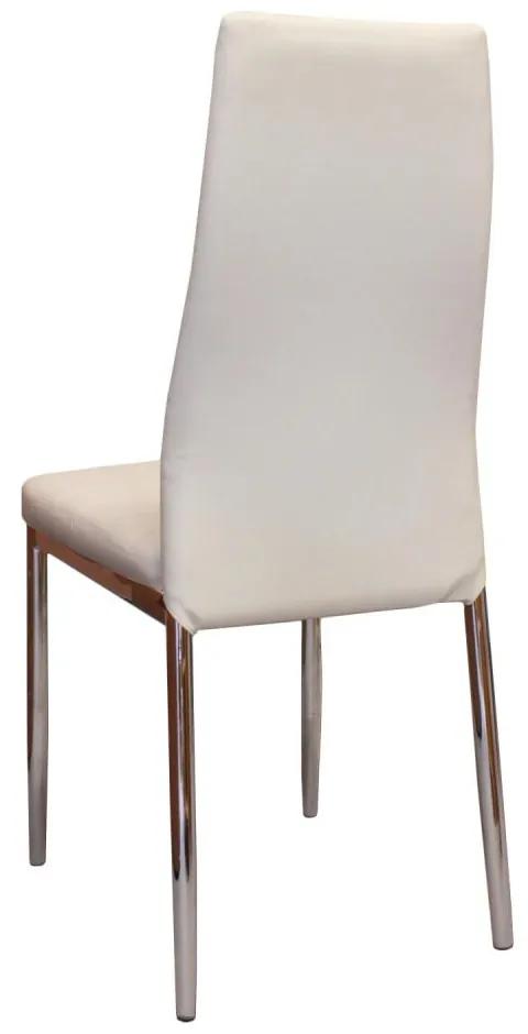 Jedálenská stolička MALUSI — PU koža, krémovo biela