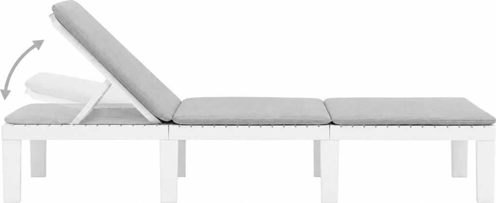 Záhradné lehátko HAITI s podložkou, 65x195x78cm, biela I.P.A.E-Progarden