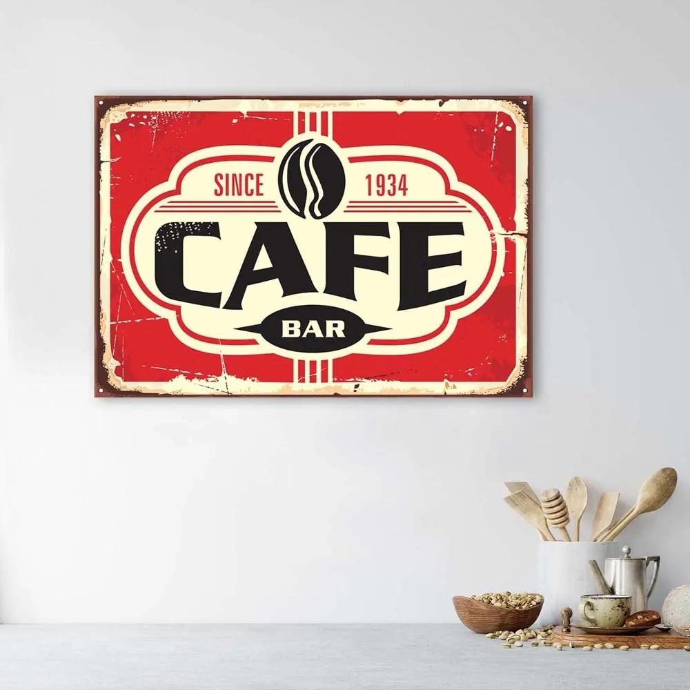 Obraz na plátně Retro plakát Sign Cafe - 100x70 cm