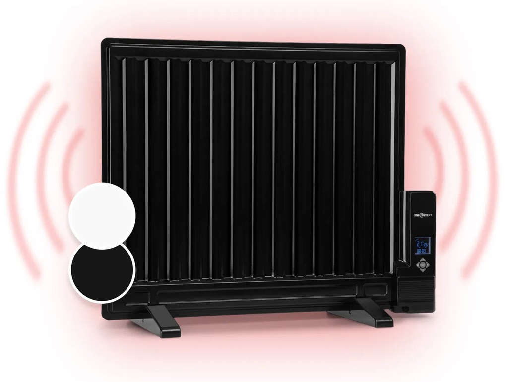 Wallander, olejový radiátor, 600 W, termostat, olejové vyhrievanie, plochý dizajn, čierny