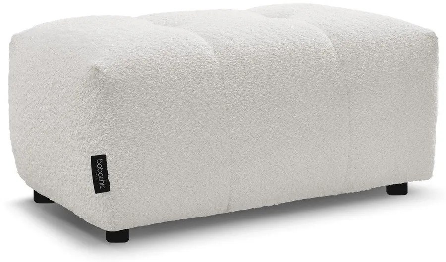 Biela podnožka z textílie buklé Roxelane – Bobochic Paris