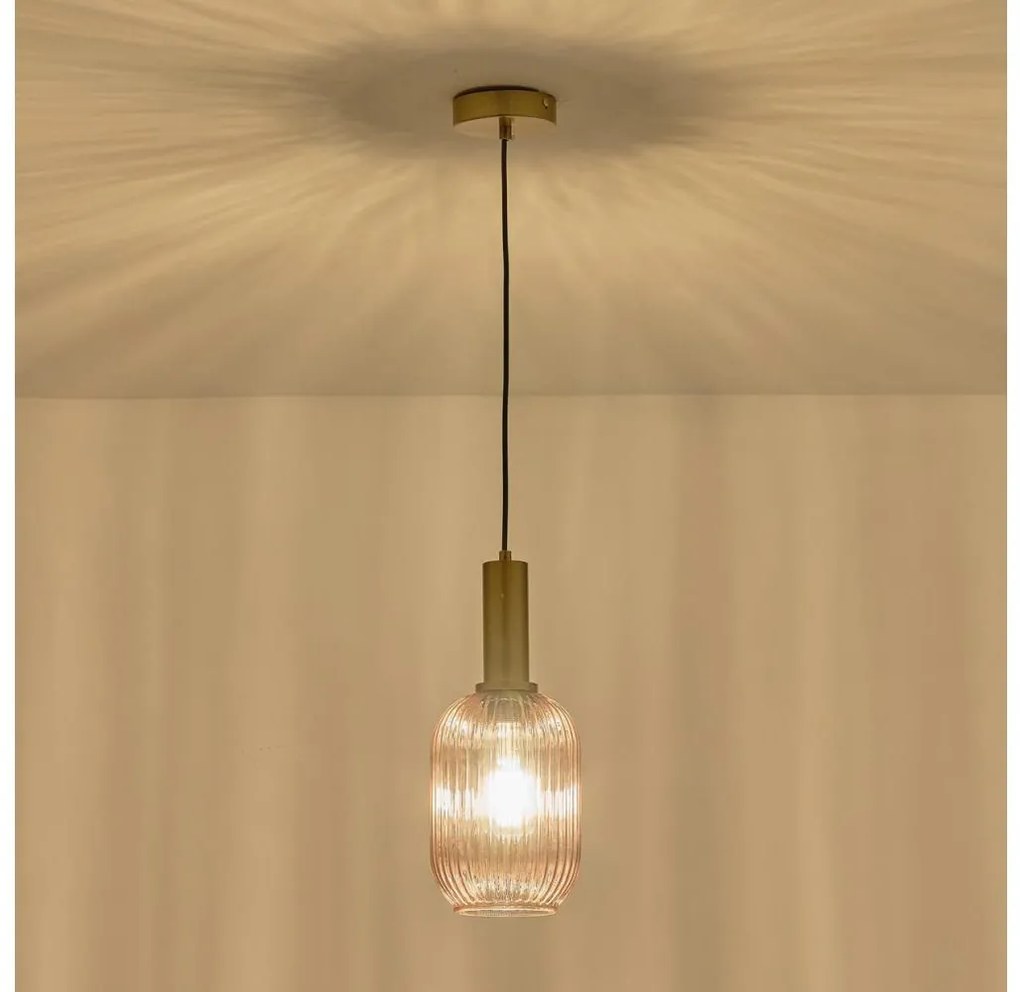 Luster na lanku 1xE27/15W/230V hnedá pr. 13 cm