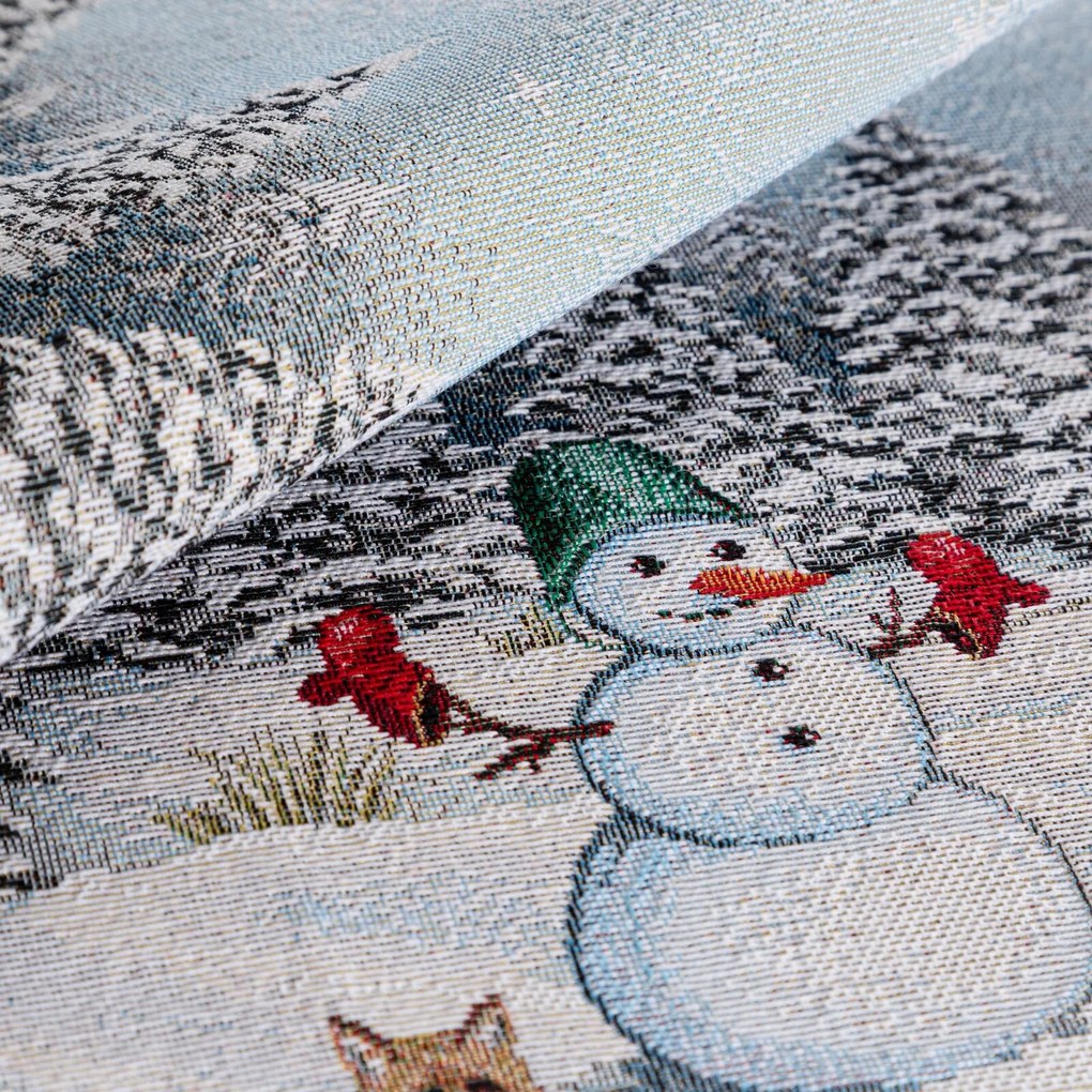 VIANOČNÝ GOBELÍNOVÝ BEHÚŇ NA STÔL SNOW 50X110 CM VZOROVANÁ