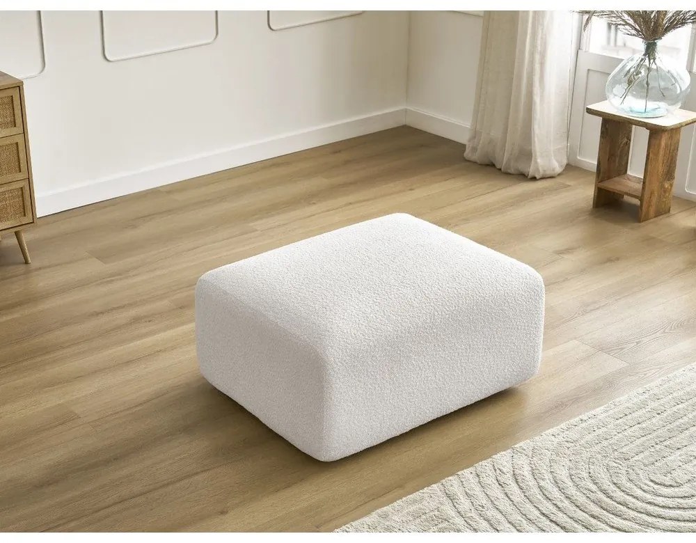 Biela podnožka z textílie bouclé Tina – Bobochic Paris