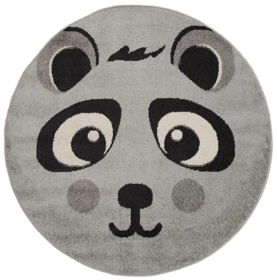 Detský kusový koberec Panda sivý kruh, Velikosti 120x120cm