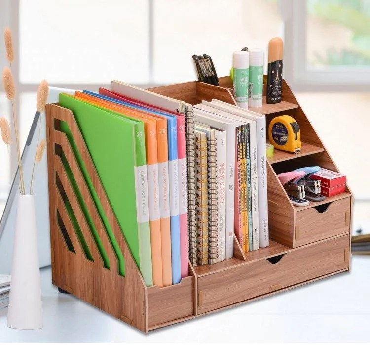 Prémiový kombinovaný DIY stojan so 8 priečinkami a 2 zásuvkami tmavé drevo Tmavé drevo