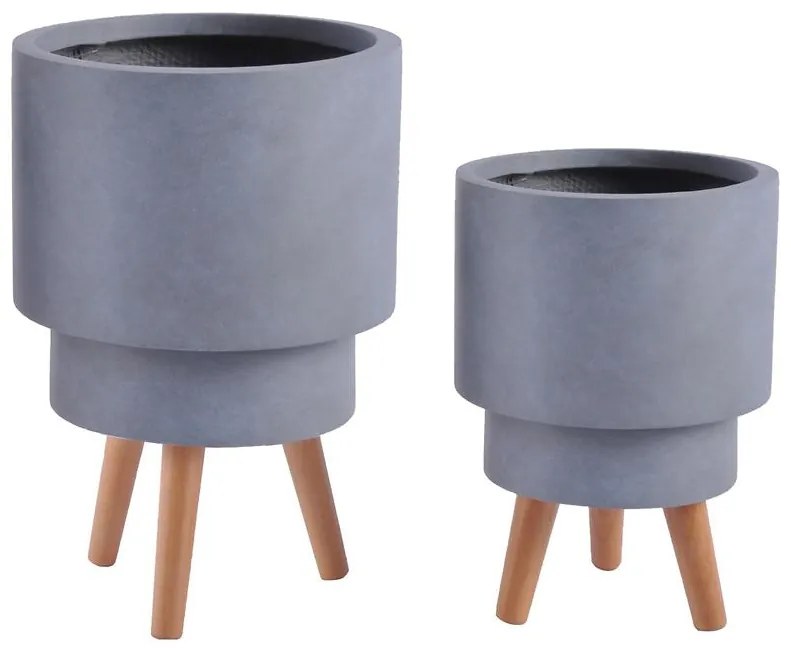 Kvetináč LT14766T-2S 24x24x25,5 P02G sivý