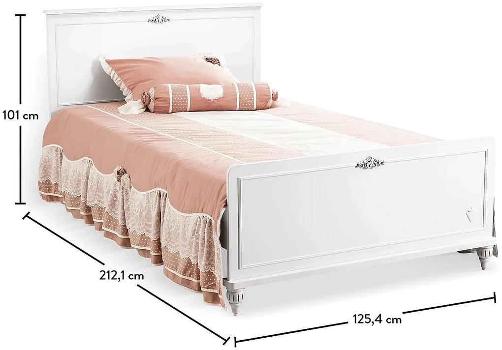 Študentská posteľ 120x200cm Ema - biela
