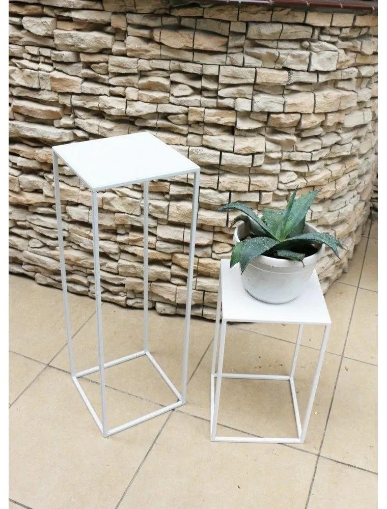 Květinový stojan SILVIA 70 cm bílý