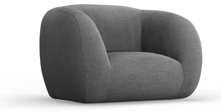 Sivé kreslo z textílie buklé Essen – Cosmopolitan Design